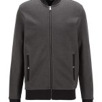 Chandail zippé en tricot double de coton mélangé