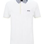 Polo en coton avec col à motif