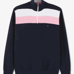 Chandail mock zip en coton avec broderie