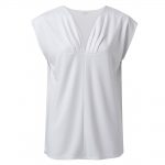 Haut col en V plissé