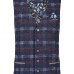 Veste de laine à carreaux rouge / bleu