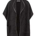 Poncho avec bordure en similicuir