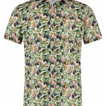 Chemise MC olives vertes/roses