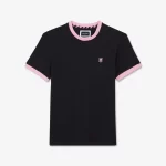 T-shirt uni bleu foncé à finitions contrastés