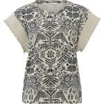 Top imprimé avec manches en tricot