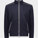 Chandail zippé en coton avec détails en lin