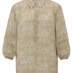 Blouse manches ballon 7/8 avec boutons et imprimé floral