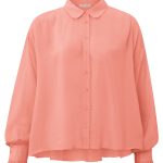 Chemise plissée avec manches longues ballon à boutons