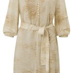 Robe manches courtes trompette et imprimé zigzag