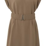 Robe manches courtes avec ceinture gaufrée