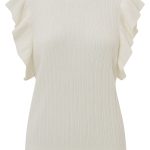 Pull col rond avec manches cape volants et détail au dos