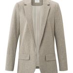 Blazer doux à manches longues, poches et fines rayures