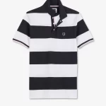 Polo blanc à rayures