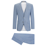 Costume slim fit 3 pièces en laine mélangée chinée H-HUGE