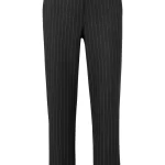 Pantalon à fines rayures, taille élastique et poches