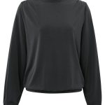 Haut fluide en jersey à manches longues et col rond