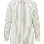 Chemisier rayé à manches longues coupe décontractée