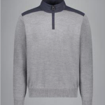 Pull demi-zippé en laine Typhoon avec badge lune