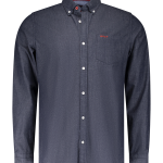 Chemise en coton stretch bleu foncé