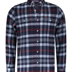Chemise en flanelle à carreaux gris et rouge