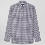 Chemise en popeline de coton à carreaux bicolore
