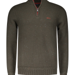 Pull marron avec demi-zip