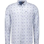 Chemise imprimée bleu clair en lin