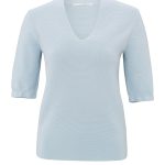 Pull doux avec col en V profond et manches courtes