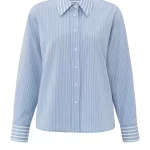 Chemisier oversize rayé avec col et manches longues