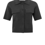 Cardigan à manches courtes avec poches poitrine