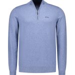 Chandail à col zippé bleu CHRISTOPHER