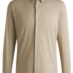 Chemise Slim en tissu stretch performant structuré