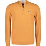 Sweat-shirt orange en coton à demi-zip SAMUEL