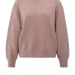 Pull en maille avec manches côtelées et col rond