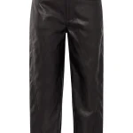 Pantalon simili cuir avec coutures décoratives