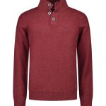 Pull rouge à demi-boutonnage CONOR