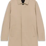 Manteau léger en coton, col rabattu et patte de boutonnage dissimulée