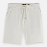 Essentials - Bermuda en sergé de coton et lin FAVE