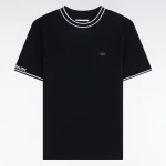 T-shirt à manches courtes en coton noir jacquard Eden Park