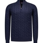 Chandail en tricot à col montant demi-zip