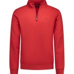 Sweat-shirt en coton à col zippé